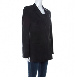 Hugo Boss Black Wool Pin Stripe Classic Tailored Blazer L