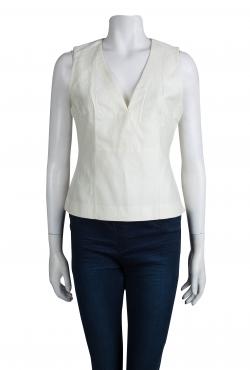 Pre Owned Hugo by Hugo Boss Cream Sleeveless Cotton Top M