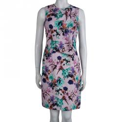 Hugo By Hugo Boss Multicolored Silk Floral Printed Sleeveless Kalinka Dress S