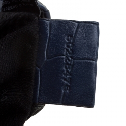 Hugo Boss Blue Crocodile Embossed Leather Cleide-C Satchel 