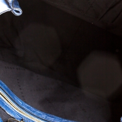 Hugo Boss Blue Crocodile Embossed Leather Cleide-C Satchel 