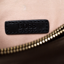 Hugo Boss Black Wool and Leather Tote