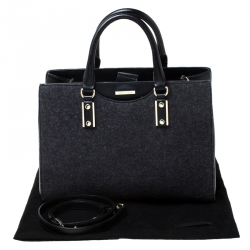 Hugo Boss Black Wool and Leather Tote