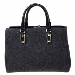Hugo Boss Black Wool and Leather Tote