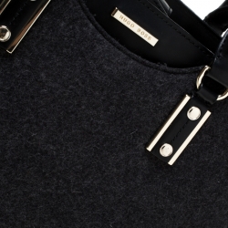Hugo Boss Black Wool and Leather Tote