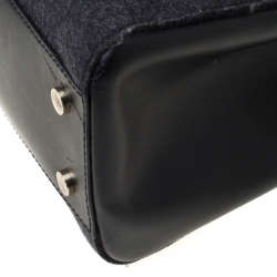 Hugo Boss Black Wool and Leather Tote