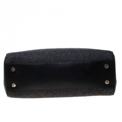 Hugo Boss Black Wool and Leather Tote
