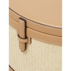 HUNTING SEASON Brown Raffia and Leather Trunk Bag