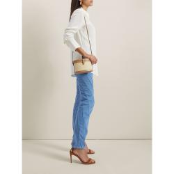 HUNTING SEASON Brown Raffia and Leather Trunk Bag