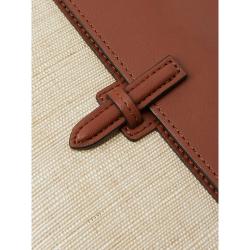 HUNTING SEASON Neutral Leather and Woven Clutch