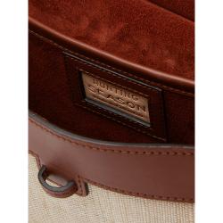 HUNTING SEASON Neutral Leather and Woven Clutch