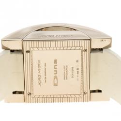 Hysek Mother of Pearl White Gold Diamond Rectangular  Women's Wristwatch 36 mm