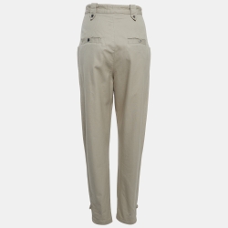 Pre Owned Isabel Marant Etoile Beige Cotton High Rise Trousers S