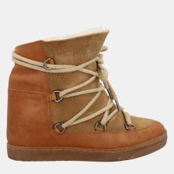 Women's Leather Ankle Boots Camel Color EU