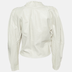 Pre Owned  Isabel Marant Beige Leather Buttoned Front Jacket S