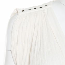 Pre Owned Isabel Marant Etoile Cream Crinkled Striped Cotton Sleeveless Tacy Top L