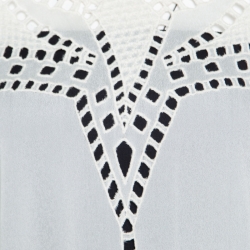 Pre Owned Isabel Marant Etoile Cream Cutout Embroidered Detail Fringed Enery Dress S