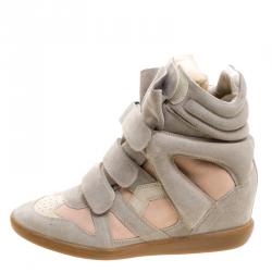Pre Owned Isabel Marant Two Tone Bekett Wedge Sneakers Size 41