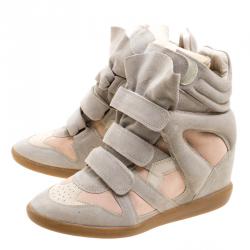 Pre Owned Isabel Marant Two Tone Bekett Wedge Sneakers Size 41