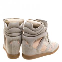 Pre Owned Isabel Marant Two Tone Bekett Wedge Sneakers Size 41