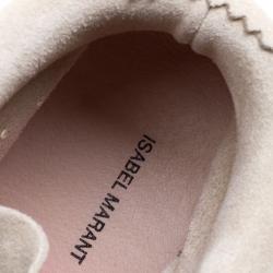 Pre Owned Isabel Marant Beige Perforated Suede Etoile Wedge Sneakers Size 40