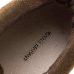 Pre Owned Isabel Marant Two Tone Suede Bobby Lace Up Wedge Sneakers Size 40