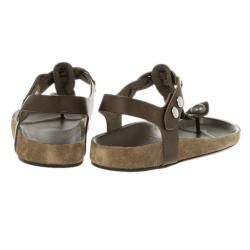 Pre Owned Isabel Marant Brown Braided Leather Brook Sandals Size 40