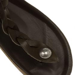 Pre Owned Isabel Marant Brown Braided Leather Brook Sandals Size 40