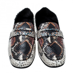 Isabel Marant Multicolor Python Embossed Leather Fezzy Penny Loafers Size 37