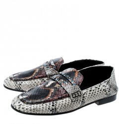 Isabel Marant Multicolor Python Embossed Leather Fezzy Penny Loafers Size 37