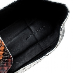 Isabel Marant Multicolor Python Embossed Leather Fezzy Penny Loafers Size 37