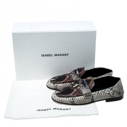 Isabel Marant Multicolor Python Embossed Leather Fezzy Penny Loafers Size 37
