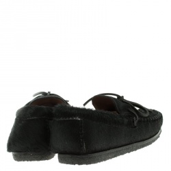 Pre Owned Isabel Marant Étoile Black Calf Hair Fell Bow Moccasins Size 40