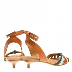 Pre Owned Isabel Marant Multicolor Leather Pulse Ankle Wrap Sandals Size 38