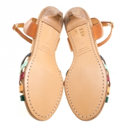 Pre Owned Isabel Marant Multicolor Leather Pulse Ankle Wrap Sandals Size 38