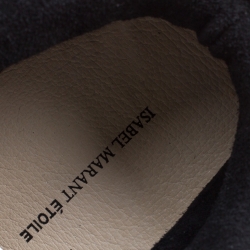 Pre Owned Isabel Marant Black Suede Bobby Lace Up Wedge Sneakers Size 40