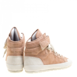 Pre Owned Isabel Marant Blush Pink Suede Bessy High Top Sneakers Size 38