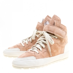 Pre Owned Isabel Marant Blush Pink Suede Bessy High Top Sneakers Size 38
