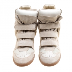 Pre Owned Isabel Marant Grey Suede Bekett Wedge Sneakers Size 41