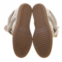 Pre Owned Isabel Marant Beige Suede And Leather Bekett Wedge Sneakers Size 41