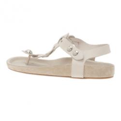 Pre Owned Isabel Marant Cream Braided Leather Brook Sandals Size 40