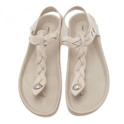 Pre Owned Isabel Marant Cream Braided Leather Brook Sandals Size 40