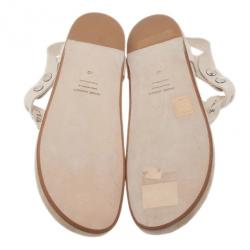 Pre Owned Isabel Marant Cream Braided Leather Brook Sandals Size 40