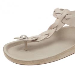 Pre Owned Isabel Marant Cream Braided Leather Brook Sandals Size 40