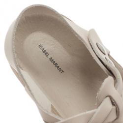 Pre Owned Isabel Marant Cream Braided Leather Brook Sandals Size 40