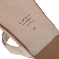 Pre Owned Isabel Marant Cream Braided Leather Brook Sandals Size 40