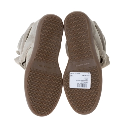 Pre Owned Isabel Marant Cream Suede And Leather Trim Bekett Wedge Sneakers Size 37