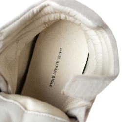 Pre Owned Isabel Marant Cream Suede And Leather Trim Bekett Wedge Sneakers Size 37