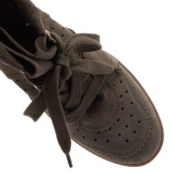Pre Owned Isabel Marant Brown Perforated Suede Etoile Wedge Sneakers Size 39