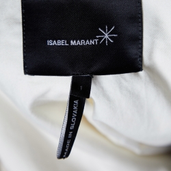 Pre Owned Isabel Marant Beige Satin Trim Canvas Oversized Waistcoat S